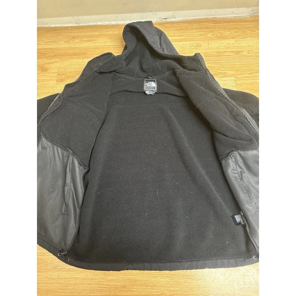 The North Face Denali Hoodie Mens Medium Polartec Black Fleece Full Zip Jacket